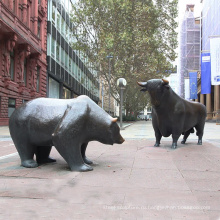 Публичных украшения большой открытый латунь бык и Медведь бронзовая скульптура
